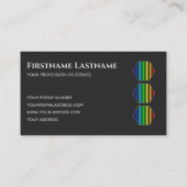 Elegant minimale donkergrijze regenboogkleuren hex visitekaartje (Achterkant)