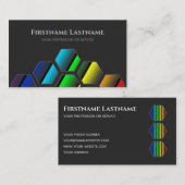 Elegant minimale donkergrijze regenboogkleuren hex visitekaartje (Voorkant / Achterkant)