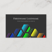 Elegant minimale donkergrijze regenboogkleuren hex visitekaartje (Voorkant)
