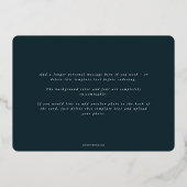 Elegant minimale donkergroene Lijst Triple-foto Folie Feestdagenkaart (Achterkant)