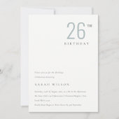 Elegant Minimale Dusky Blue Elke zondag Uitnodigen Bedankkaart (Voorkant)