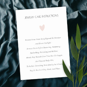 Elegant Minimale Eenvoudige Blush Heart Jewelry Ca Visitekaartje