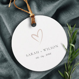 Elegant Minimale Eenvoudige Blush Pink Heart Wedde Bedankjes Labels