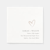 Elegant Minimale Eenvoudige Blush Pink Heart Wedde Servet (Voorkant)