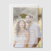 Elegant minimale eenvoudige Gold Foil Graduation P Vellum Uitnodigingen (Offset (Koppel))