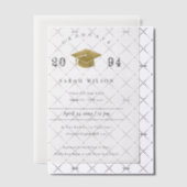 Elegant minimale eenvoudige Gold Foil Graduation P Vellum Uitnodigingen (Offset (Uitnodiging))