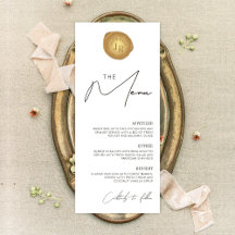 Elegant Minimale Eenvoudige Gold Wax Stamp Dinner 