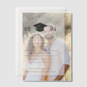 Elegant Minimale Eenvoudige Schone GraduPartij Vellum Uitnodigingen (Offset (Koppel))