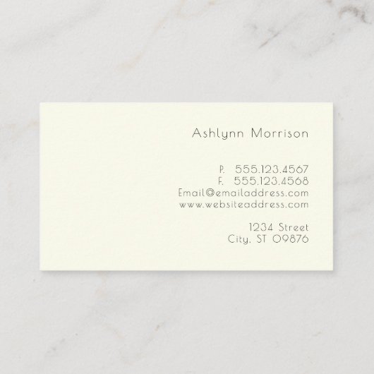 Elegant minimale Eucalyptus Botanisch op ivoor Visitekaartje (Achterkant)