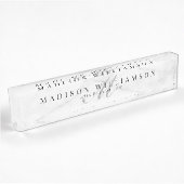 Elegant Minimale Executive Name & Monogram Marble Naambordje