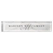 Elegant Minimale Executive Name & Monogram Marble Naambordje (Voorkant)