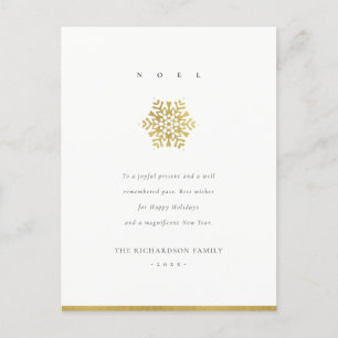 Elegant Minimale Faux Gold Snowflake Hope Kerstmis Feestdagenkaart