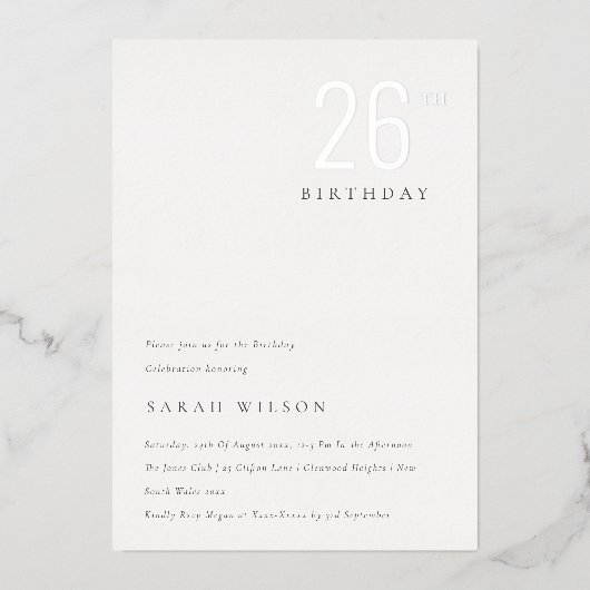 Elegant Minimale Folie Zilver Elke zondag Uitnodiging (Voorkant)