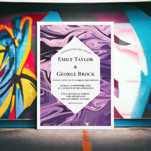 Elegant Minimale Geometrische Galaxy Art Chic Wedd Kaart