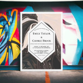 Elegant Minimale geometrische zwarte en witte brui Kaart