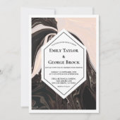 Elegant Minimale geometrische zwarte en witte brui Kaart (Voorkant)