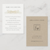 Elegant Minimale  Gold Divider Juwelry Care Visitekaartje (Voorkant / Achterkant)
