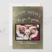 Elegant Minimale Gold Holiday-kerstfoto Kaart (Voorkant)