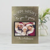 Elegant Minimale Gold Holiday-kerstfoto Kaart (Staand voorkant)