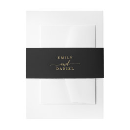 Elegant Minimale Gold Invitation Belly Band Uitnodigingen Wikkel
