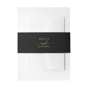 Elegant Minimale Gold Invitation Belly Band Uitnodigingen Wikkel