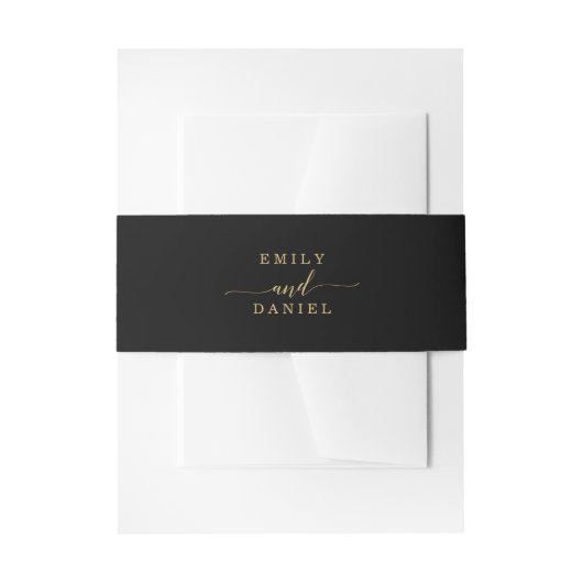 Elegant Minimale Gold Invitation Belly Band Uitnodigingen Wikkel (Voorkant Voorbeeld)