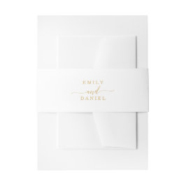 Elegant Minimale Gold Invitation Belly Band Uitnodigingen Wikkel