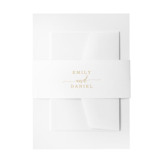 Elegant Minimale Gold Invitation Belly Band Uitnodigingen Wikkel (Voorkant Voorbeeld)