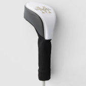 Elegant Minimale Gold Name en Monogram Golfheadcover (Schuin)
