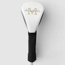 Elegant Minimale Gold Name en Monogram Golfheadcover