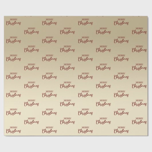 Elegant Minimale Gold Red-kerst  Cadeaupapier (Vlak)