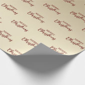 Elegant Minimale Gold Red-kerst  Cadeaupapier (Hoek)