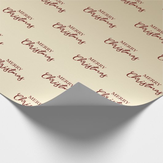 Elegant Minimale Gold Red-kerst Cadeaupapier (Hoek)