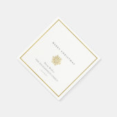 Elegant Minimale Gold Snowflake Merry Kerstmis Servet (Hoek)