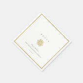 Elegant Minimale Gold Snowflake Peace Kerstmis Servet (Hoek)