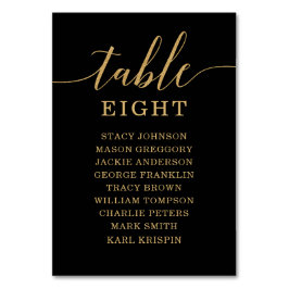 Elegant Minimale Gold Table Numbers Kaart