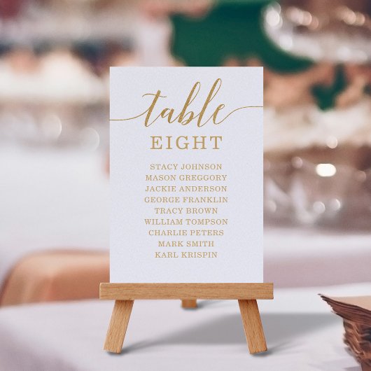 Elegant Minimale Gold Table Numbers Kaart