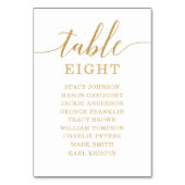 Elegant Minimale Gold Table Numbers Kaart (Voorkant)