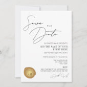 Elegant Minimale Gold Wax Stamp Business Logo Even Kaart (Voorkant)