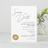 Elegant Minimale Gold Wax Stamp Business Logo Even Kaart (Staand voorkant)