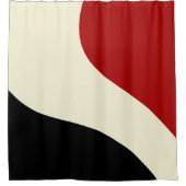 Elegant minimale golf in Rood, Zwart en Cream Douchegordijn (Voorkant)