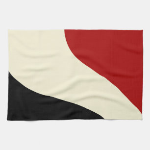 Elegant minimale golf in Rood, Zwart en Cream Theedoek