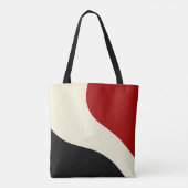 Elegant minimale golf in Rood, Zwart en Cream Tote Bag (Achterkant)