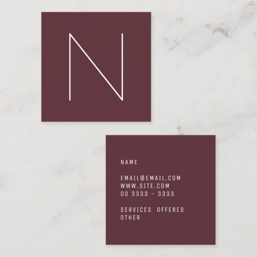 Elegant Minimale grijnhaven Vierkante Visitekaartje (Voorkant / Achterkant)