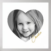 Elegant minimale hartfoto met de naam Silver Gold Folie Afdrukken (Voorkant)