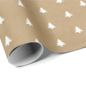 Elegant Minimale kerstbomen op kraftpapier Cadeaupapier (Rol Hoek)