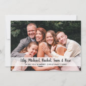 Elegant Minimale kerstfoto op maat Feestdagenkaart (Voorkant)