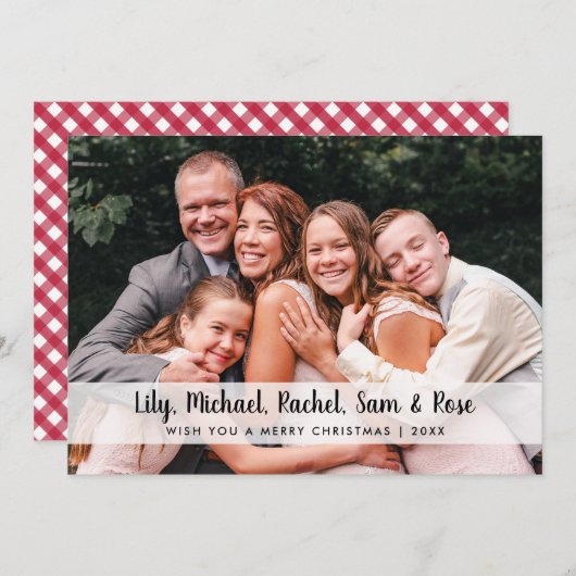 Elegant Minimale kerstfoto op maat Feestdagenkaart (Voorkant / Achterkant)