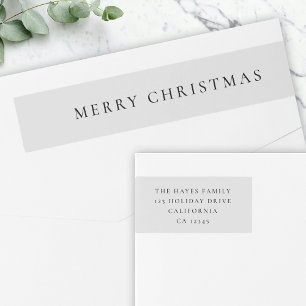 Elegant Minimale Kerstmis-dove Grijs-retouradres