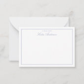 Elegant Minimale Klassieke Script Pastel Blauw Notitiekaartje (Voorkant)